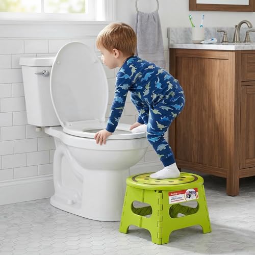 9 Inch Cute Folding Step Stool for Kids (Kiwi Green / 9 Inch( Pack of 1))