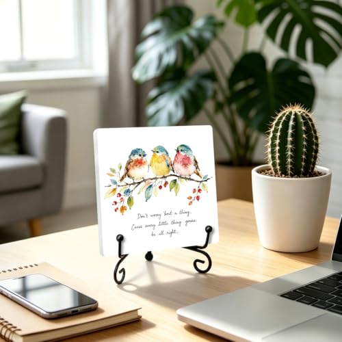 Motivational Quote for Home Office Book Shelf Table Decor 6.3x6.3 Inch 13 (Multicolor 1737 / Wooden sign with iron frame（6.3 x 6.3 inches）)
