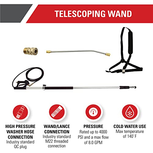 4000PSI Telescoping Pressure Washer Extension Wand (Telescoping Wand)