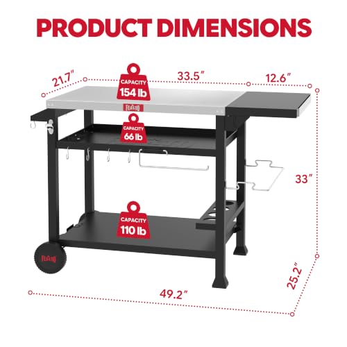 40x26 3 Tier Grill Cart (Table)