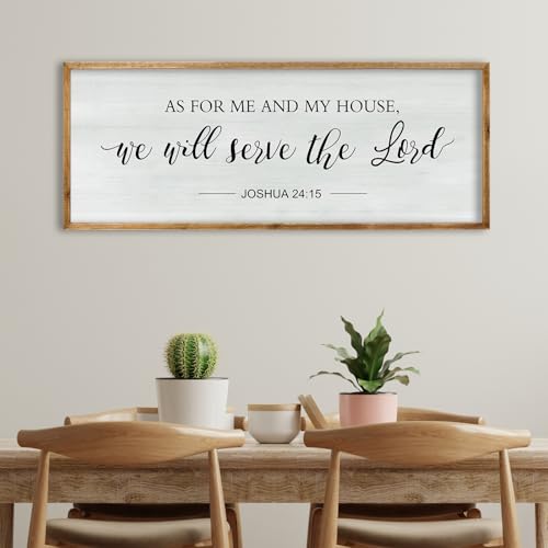 As for Me and My House We Will Serve the Lord Wall Decor 32"×12" Wood (32"L x 12"W / As for Me and My House (Wood))