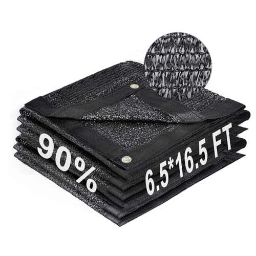 Shade Cloth for Garden (6.5FTx16.5FT / 90% Shade-Black)