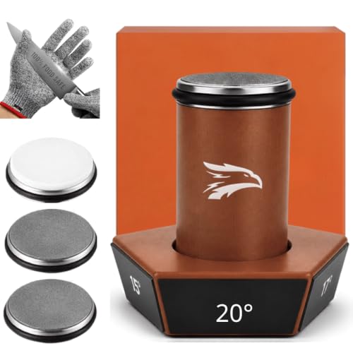 High Carbon Stainless Steel Rolling Knife Sharpener with 400 (Bronze)