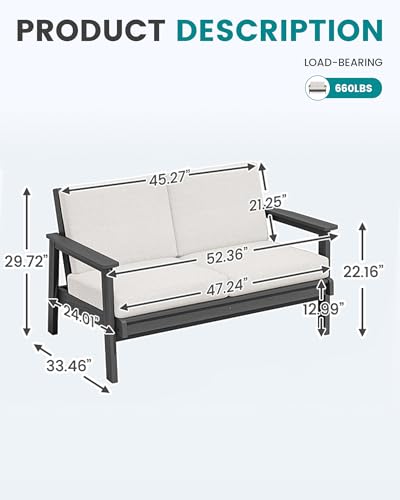 HDPE Patio Furniture Set with 33” Square Fire Pit Table (Grey/Khaki)