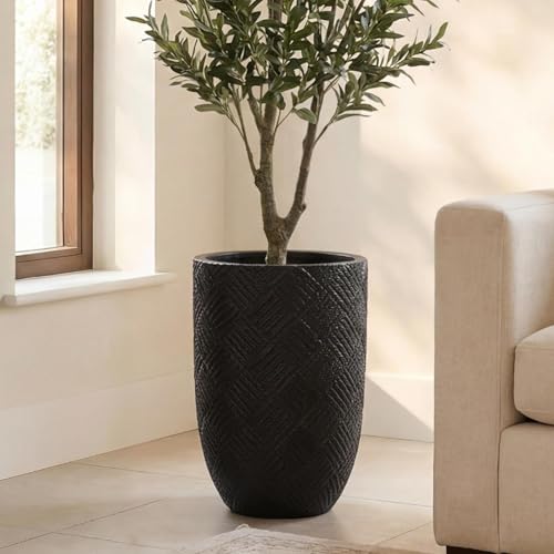 17.7" Tall Planter for Indoor Plants (Black / 17.7 Inch)