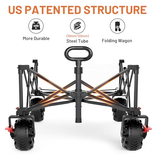 600L Beast Wagon 26" W Extra Wide All Terrain Folding w (Black / 600L)