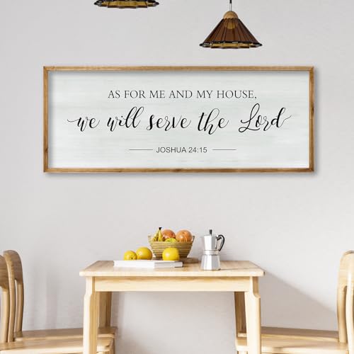 As for Me and My House We Will Serve the Lord Wall Decor 32"×12" Wood (32"L x 12"W / As for Me and My House (Wood))