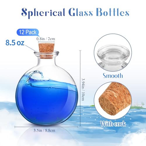 1 Pcs 8.5 oz Glass Potion Bottles with Cork (Classic)