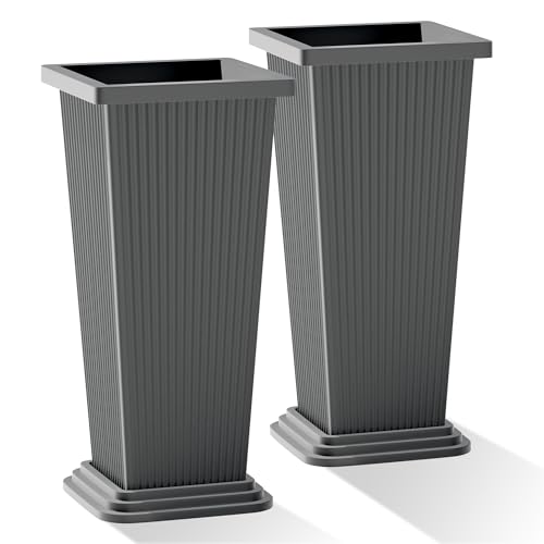Plastic 24" Tall Outdoor Planters Set of 2 (2 Count)