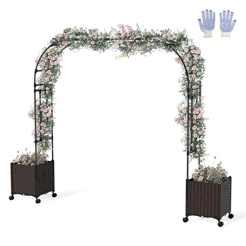 6.6 FT Garden Arbor with Planter Boxes