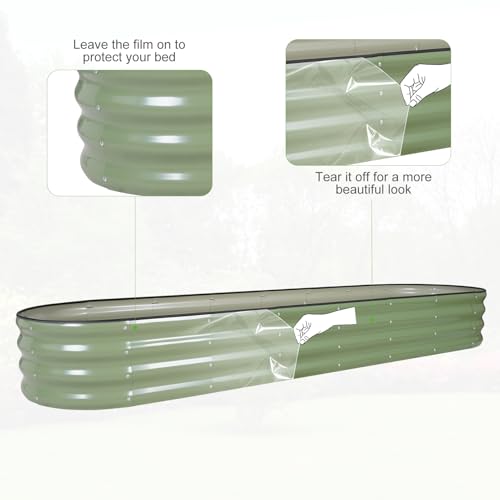 Galvanized Raised Garden Bed Outdoor (Green / 8x2x1ft)