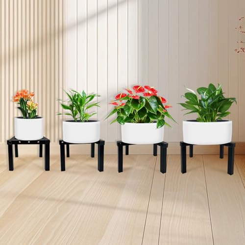Four Legs Adjustable Metal Plant Stand for 5" (3 - Mini / Mini Black 5-10")