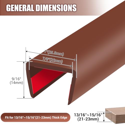 Rubber Edge Trim (Fit 7/8" - L20' / Brown)