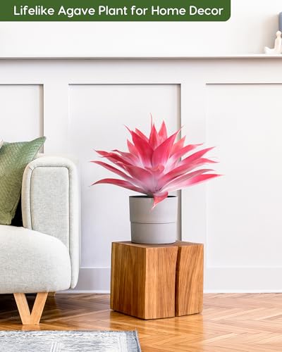 Artificial Agave Plant Set (Red White*2 / 28 Inches)