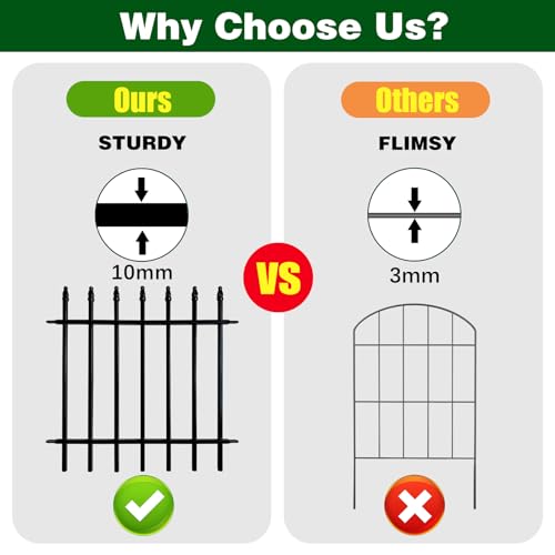 24" H x 24" W Decorative Metal Garden Fence (36 Sq Ft)