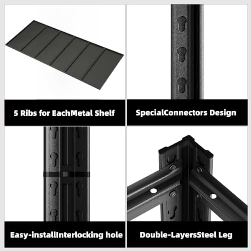 5 Tier Heavy Duty Garage Shelving (5T 62 "W x 24 "D x 72 "H)