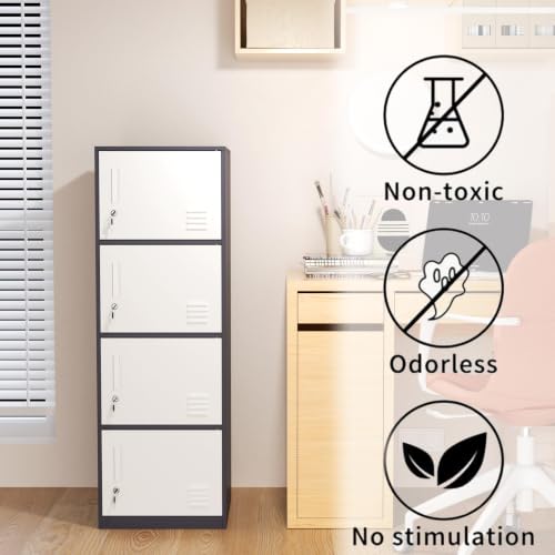 Metal Storage Locker Cabinet for Office (Grey / 4 Doors)