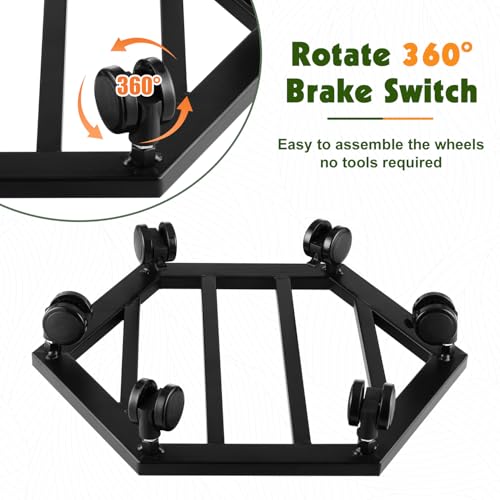 2 Packs 13 inches Large Metal Plant Caddy with Wheels Rolling Plant Stands Heavy (2 Count)
