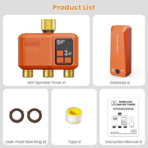 WiFi Sprinkler Timer 3 Zone (3 Outlet- Brass)