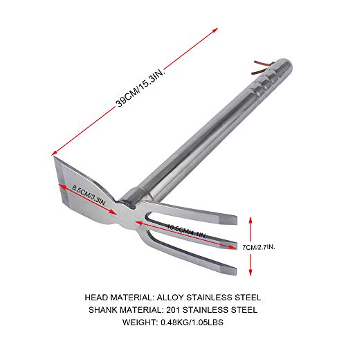 Stainless Steel Garden Hoe Rake Hand Tool (39cm Hoe Rake)