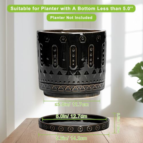 Plant Water Catcher Tray 5.6 Inch (5.6" / Black)