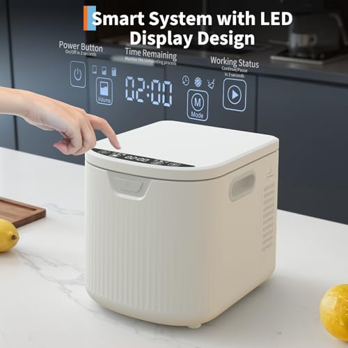 2.5L Electric Kitchen Composter Smart Odorless Compost Bin Auto