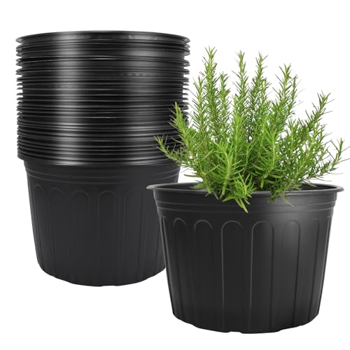 30 Pack 5 Gallon Plastic Nursery Pots (5 gallon)
