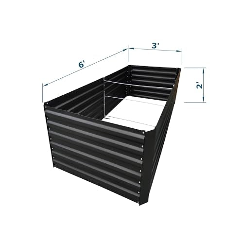 6x3x2FT Black Metal Raised Garden Bed Kit (Black / 6x3x2 ft)
