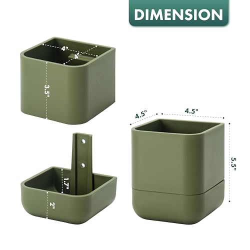 4.5 Inch Wall Mounted Self (4.5" (4 Pack) / Olive)
