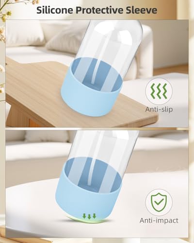 Glass Spray Bottles 8 oz (Blue+Grey+White+Purple / 4 Pack)
