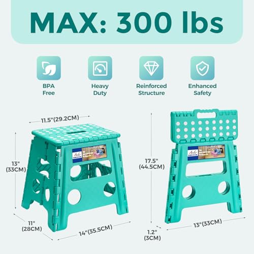 Folding Step Stool 13 Inch (Teal / 13 Inch)