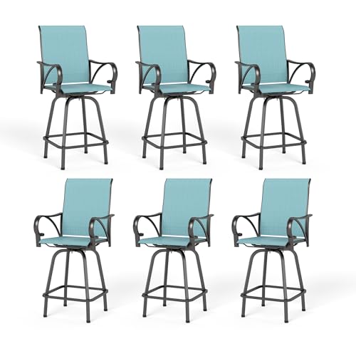 Outdoor Bar Stools Set of 6 (Teal / 6 Piece)