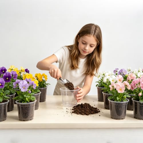 30 Pack 4Inch Clear Nursery Pots with Drainage Holes (4Inch-30Pack)