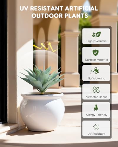 Artificial Outdoor Blue Agave Plant (Blue*2 / 18 Inches)