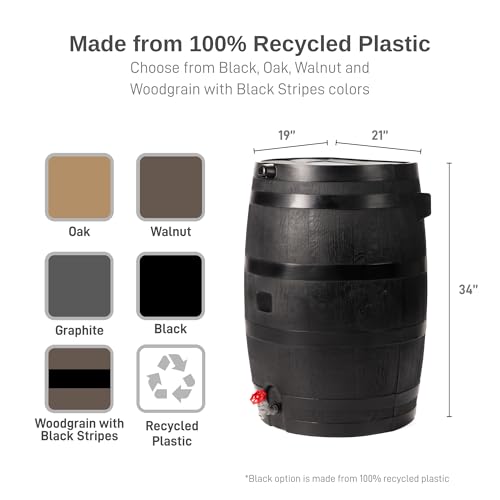50 Gallon ECO Rain Barrel Made with 100% Recycled Plastic (Rain Barrel)