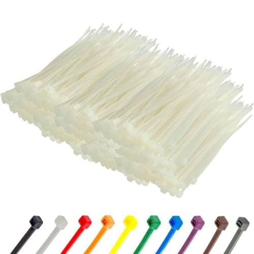 6 Inch White Clear Zip Ties (White / 6" (40lb))