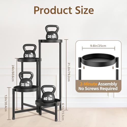 Plant Stand Indoor with 10 Inch Large Metal Tray