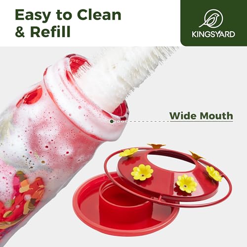 2 Pack Hummingbird Feeders for Outdoor Hanging (Red)