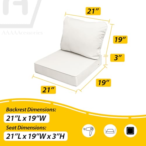 Outdoor Chair Cushions (Linen White / 21"x19"x3" / 21"x19")
