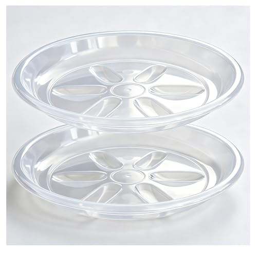 2 Pack of Plant Saucer 8 inch (8in*2 / Clear)