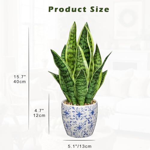 Artificial Snake Plant Potted Faux Sansevieria Trifasciata Plants