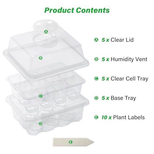 5 Pack Seed Starter Trays (Clear / 5 Packs)