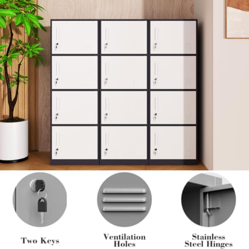 Metal Storage Locker Cabinet for Office (Grey / 4 Doors)