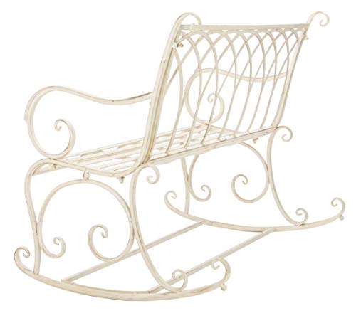 Outdoor Ressi Pearl White Victorian Rocking Bench (Pearl White)