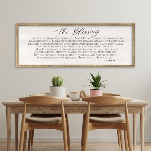 The Blessing Wall Art 32x12 Inch Wood (32"L x 12"W / The Lord Bless You And Keep You (Wood))