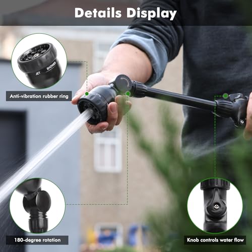 Heavy Duty Metal Hose Wand (Flash Black / 16 inch - 180° Swivel)