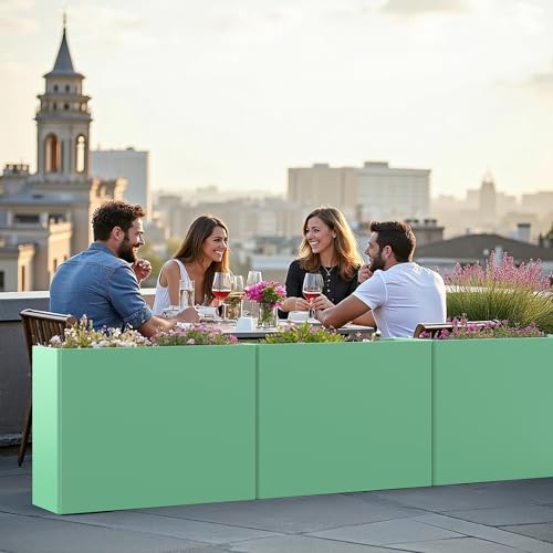Metal Planter Box with Removable Insert Shelf 32x12x24Inch (Pb32x12x24-green-npc)