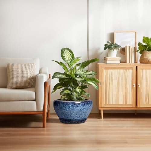 Ceramic Plant Pots 13 Inch (13 Inch / Blue)