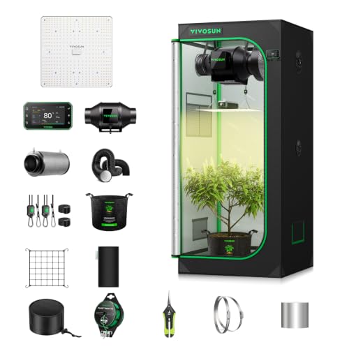 2.3x2.3ft Grow Tent Kit 150W Light Complete Smart Grow System (28"x28"x63")