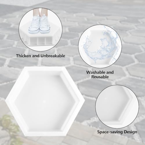 Hexagon Stepping Stone Molds (Hexagon-White)